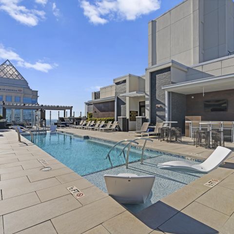 Museum Tower Outdoor contemporary swimming pool