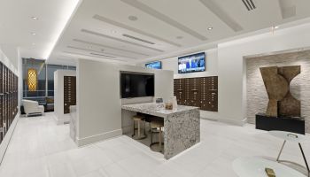 Mail room with business center and adjacent conference room